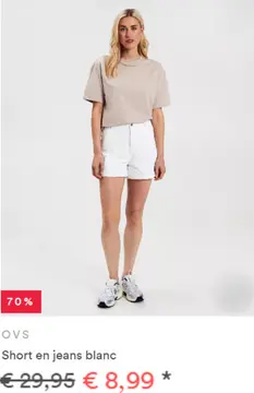 Offre: Short en jeans blanc