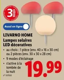 Offre: Lampes solaires LED décoratives