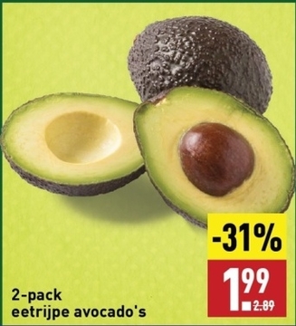 Aanbieding: 2 - pack eetrijpe avocado's