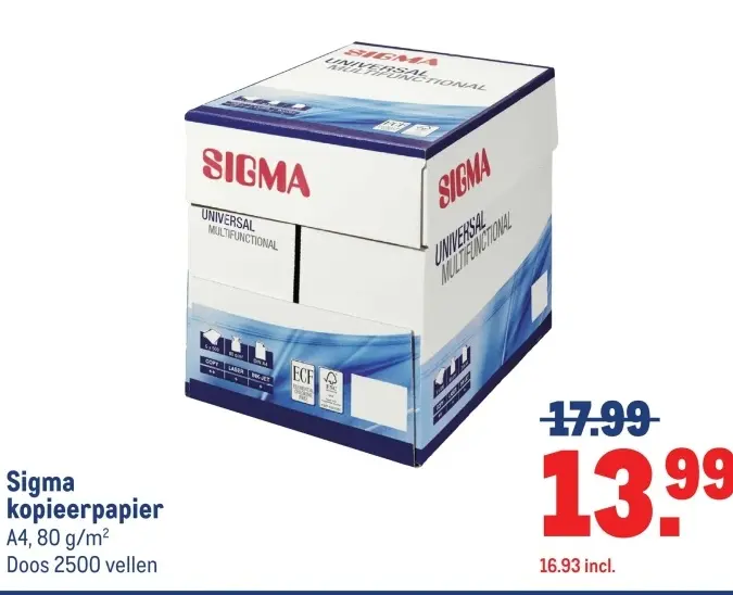 Aanbieding: Sigma kopieerpapier