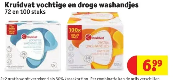 Promotie: vochtige en droge washandjes