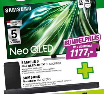 Aanbieding: EP:Bundel Samsung QE55QN92D TV met HW-Q700D/XN Soundbar