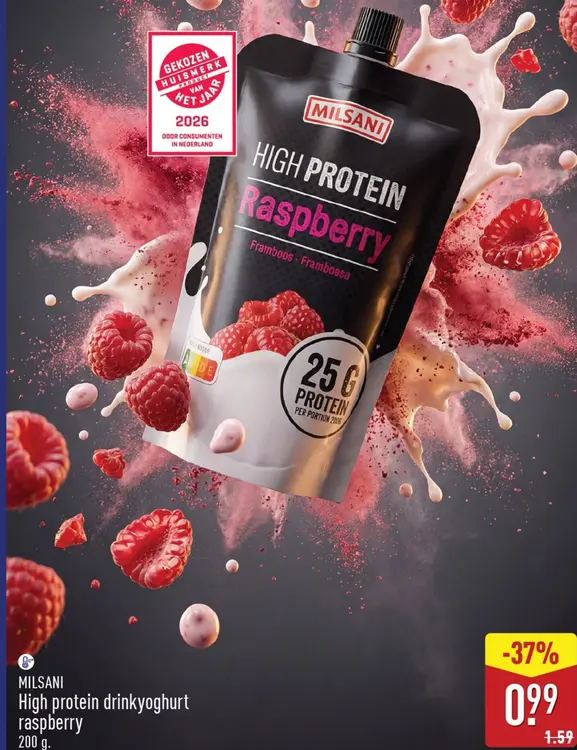 Aanbieding: High protein drinkyoghurt raspberry