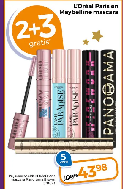 Aanbieding: L'Oréal Paris en Maybelline mascara
