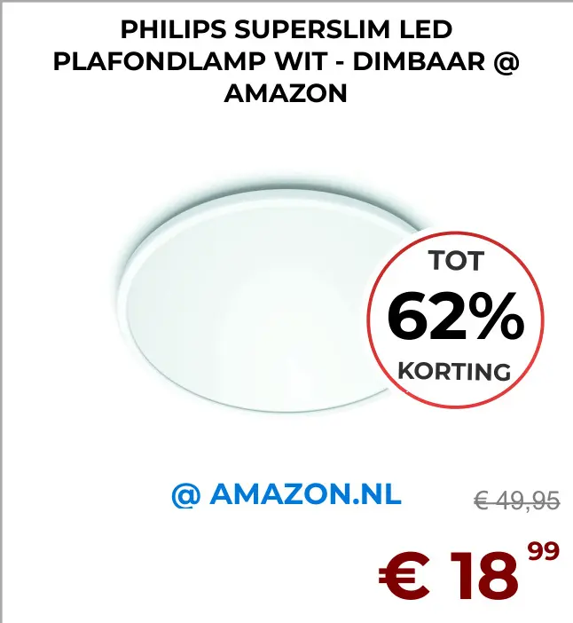 Aanbieding: Superslim led plafondlamp wit - dimbaar