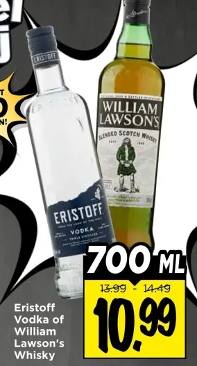 Aanbieding: Eristoff Vodka of William Lawson's Whisky