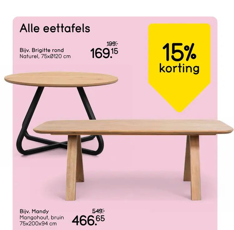 Aanbieding: Alle eettafels