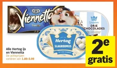 Aanbieding: Alle Hertog ijs en Viennetta