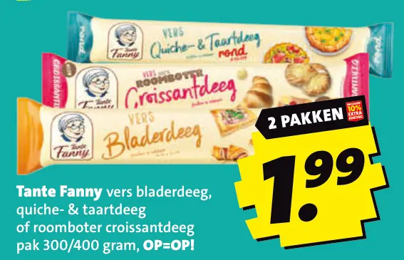 Aanbieding: Vers bladerdeeg, quiche- & taartdeeg of roomboter croissantdeeg