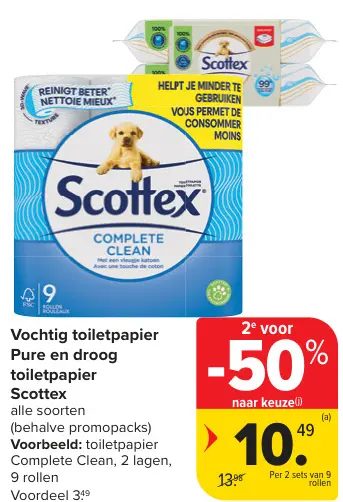 Promotie: Vochtig toiletpapier Pure en droog toiletpapier