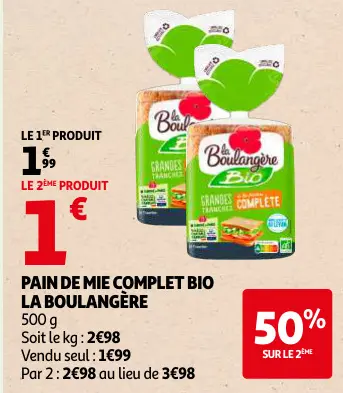 Offre: Pain de mie complet bio