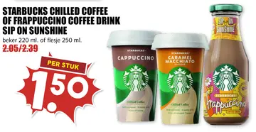 Aanbieding: Starbucks chilled coffee of frappuccino coffee drink sip on sunshine