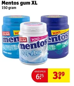 Aanbieding: Mentos gum XL