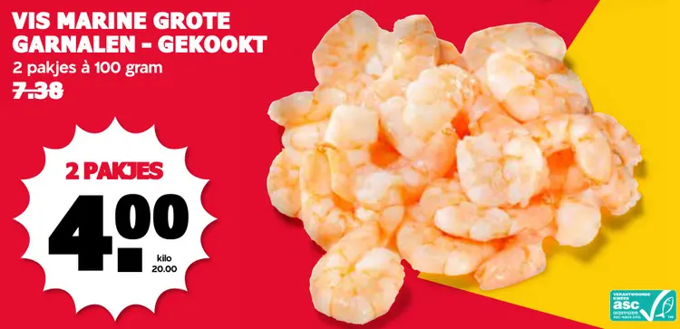 Aanbieding: Grote garnalen - gekookt