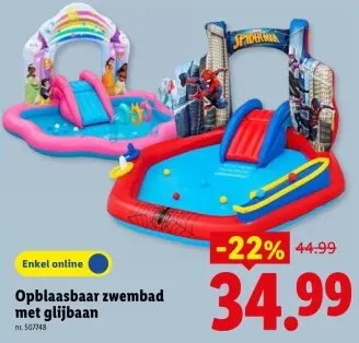 Promotie: Opblaasbaar zwembad met glijbaan