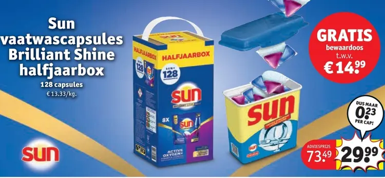 Aanbieding: Sun vaatwascapsules Brilliant Shine halfjaarbox