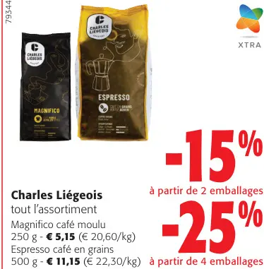 Offre: Magnifico café moulu Espresso café en grains