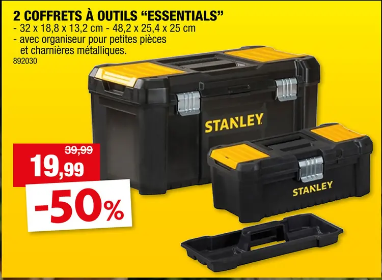 Offre: Stanley Essential Toolbox boàte à outils 2 pièces