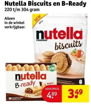 Aanbieding: Nutella Biscuits en B-Ready