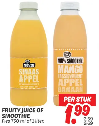 Fruity juice of smoothie