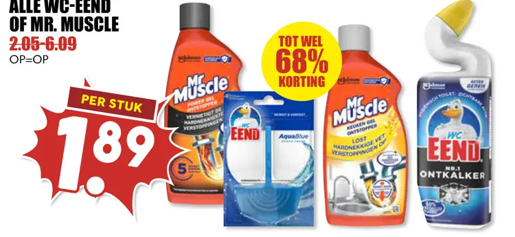 Aanbieding: Wc-eend of Mr. Muscle