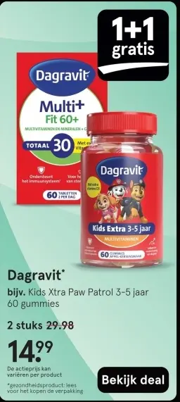 Aanbieding: Dagravit Kids Xtra Paw Patrol 3-5 jaar