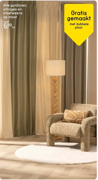 Aanbieding: Gordijnen, vitrages en inbetweens op maat