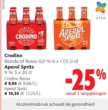 Promotie: Crodino Biondo of Rosso Aperol Spritz