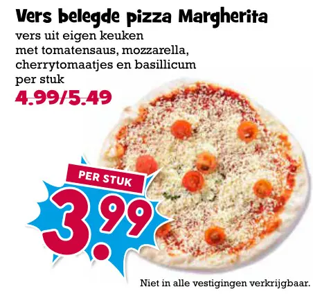 Aanbieding: Vers belegde pizza Margherita