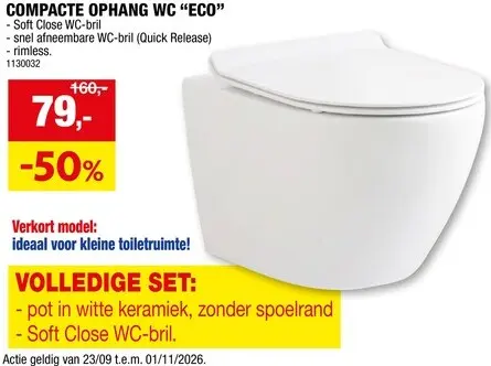 Promotie: Compacte ophang wc "ECO"