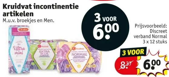 Aanbieding: Incontinentie artikelen