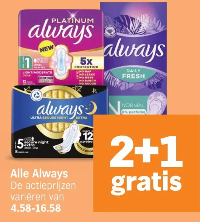 Aanbieding: Maandverband en inlegkruisjes