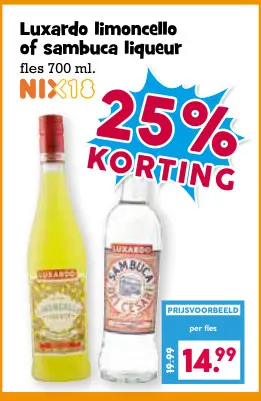 Aanbieding: Limoncello of Sambuca liqueur