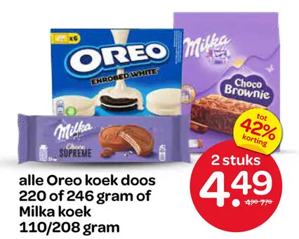 Aanbieding: Oreo koek doos of Milka koek
