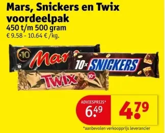 Promotie: Mars, Snickers en Twix voordeelpak