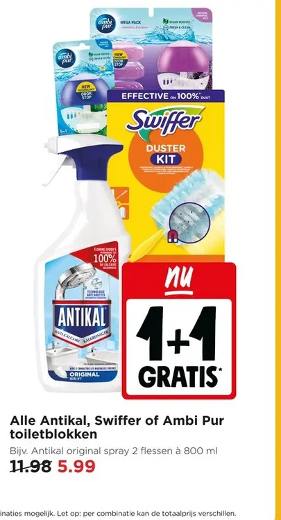 Aanbieding: Alle Antikal, Swiffer of Ambi Pur toiletblokken