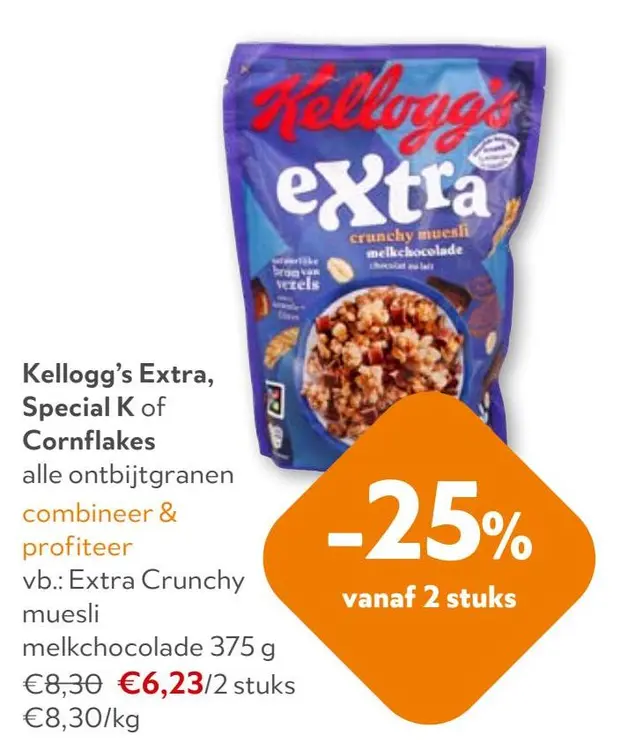 Aanbieding: Extra, Special K of Cornflakes alle ontbijtgranen