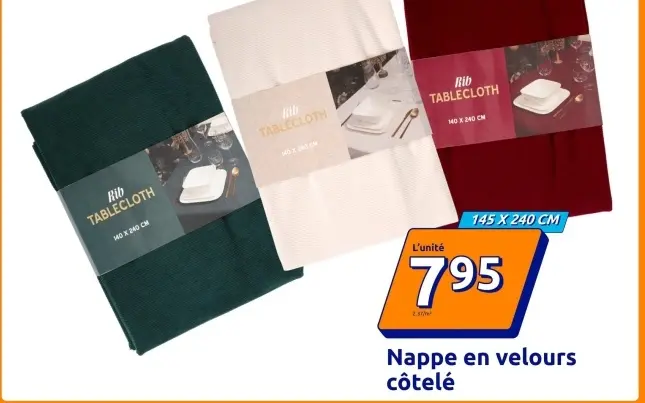 Offre: Nappe en velours côtelé