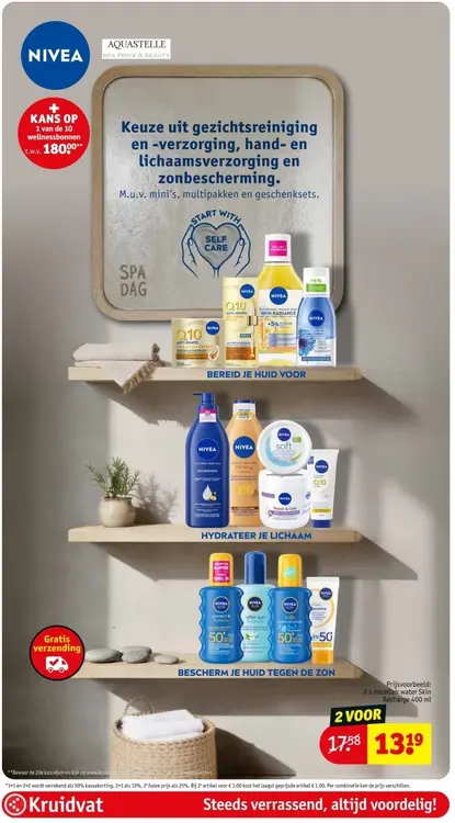 Promotie: Gezichtsreiniging, en -verzorging, hand- en lichaamsverzorging en zonbescherming