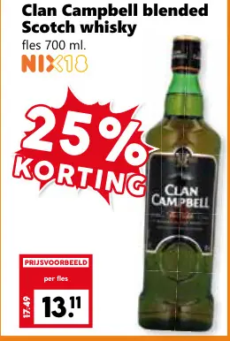 Aanbieding: Clan Campbell blended Scotch whisky