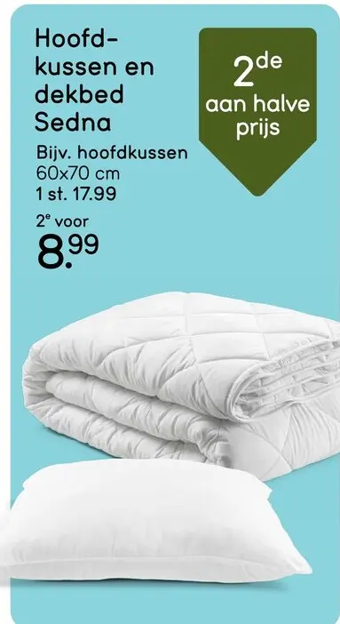 Promotie: Hoofdkussen en dekbed Sedna