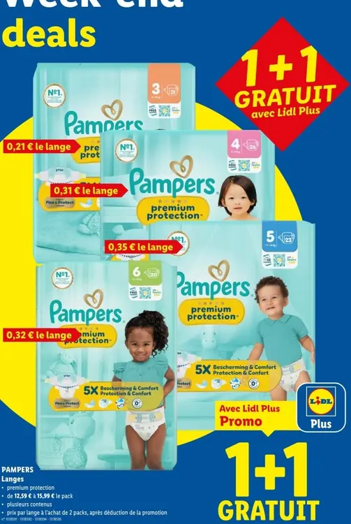 Offre: Pampers Langes