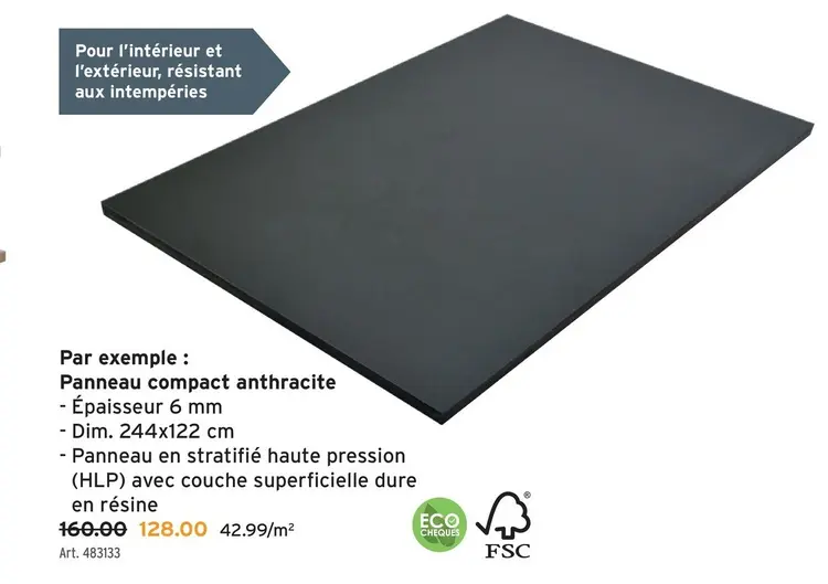 Offre: Panneau compact anthracite