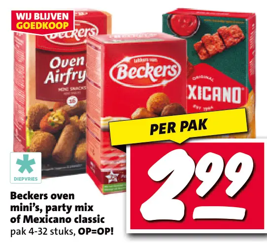 Aanbieding: Beckers oven mini's, party mix of Mexicano classic