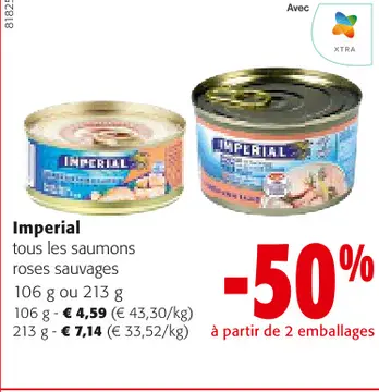 Offre: Imperial tous les saumons roses sauvages