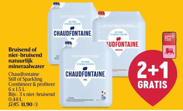 Promotie: Bruisend of niet-bruisend natuurlijk mineraalwater