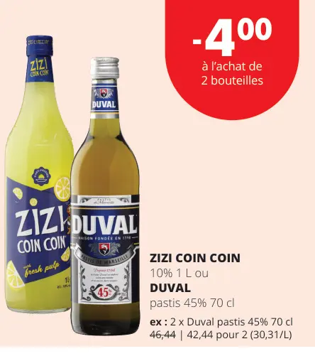 Offre: ZIZI COIN COIN ou DUVAL