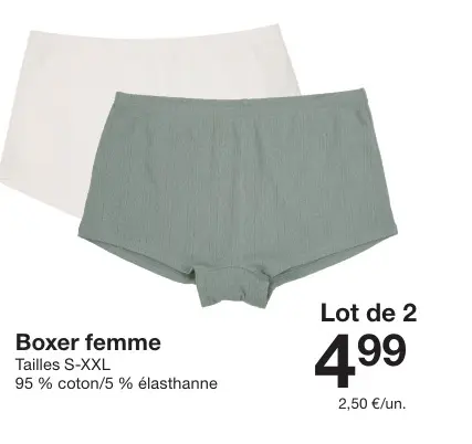 Offre: Boxer femme