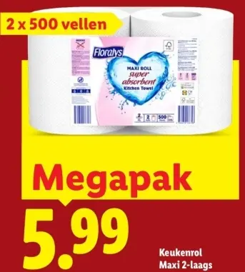 Aanbieding: Floralys Keukenrol Maxi 2-laags
