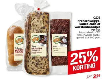 Aanbieding: Krentenwegge, kaneelcake of worstenbroodjes